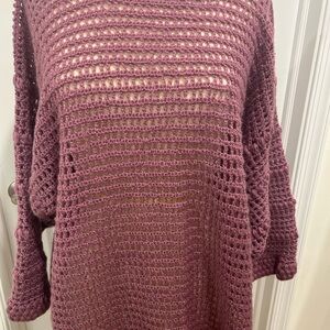 Chic Open-Knit Sweater in Mauve